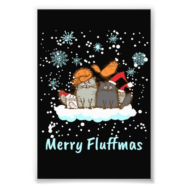 Merry Fluffmas julklat Julklapp Fototryck (Framsidan)