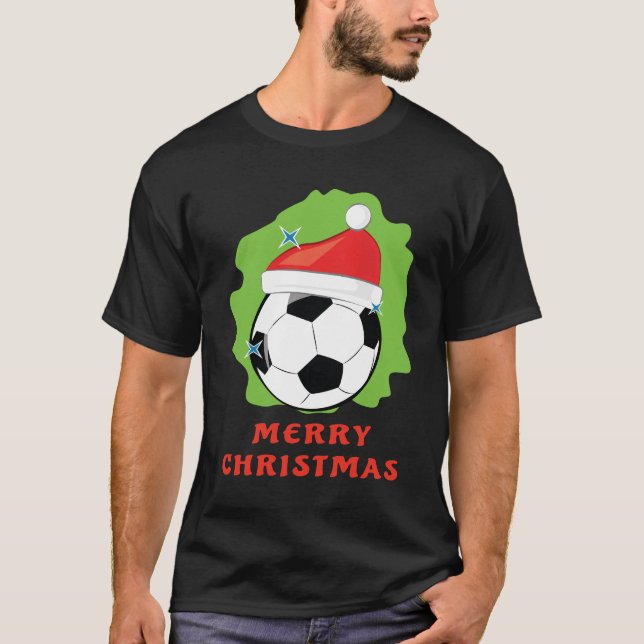 Merry Football/Soccjul-jul - roligt T Shirt (Framsida)
