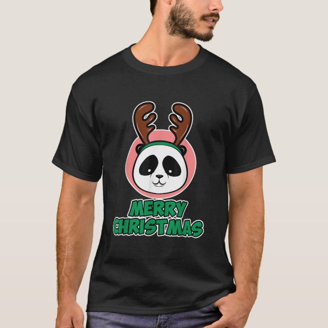 Merry For Panda Fans Panda T Shirt (Framsida)
