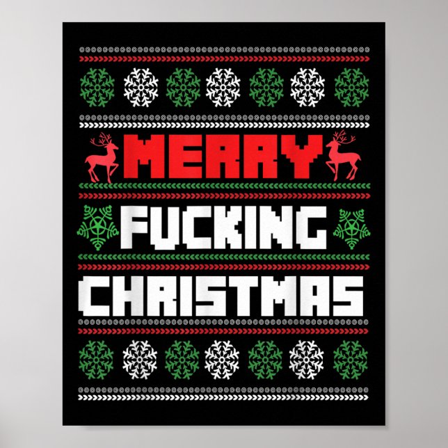 Merry Foring Christmas Funny Raunchy Curse Word Ho Poster (Framsidan)