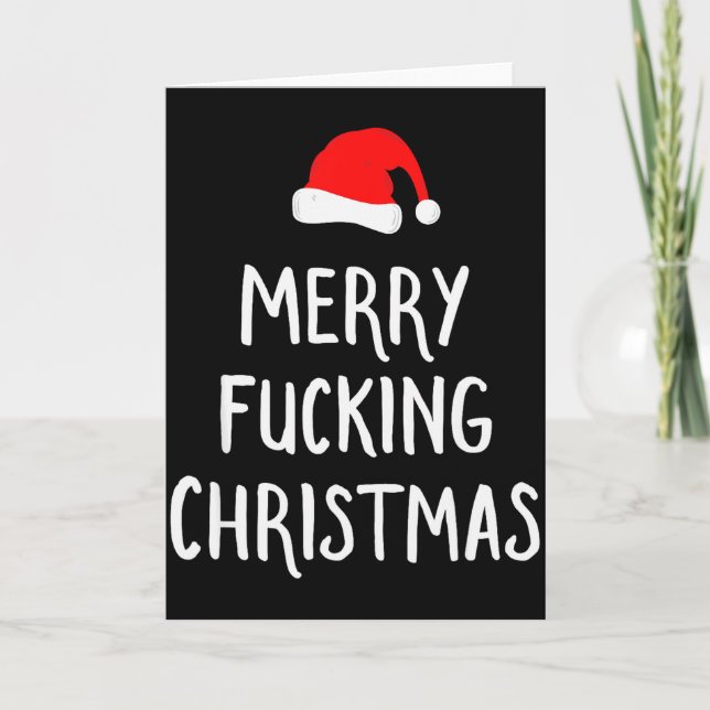 Merry Foring Christmas Inappropriate Santa Pajama  Kort (Framsida)
