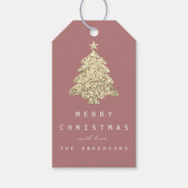 Merry från Helgdag Gift Märkre Guld jul Ro Presentetikett