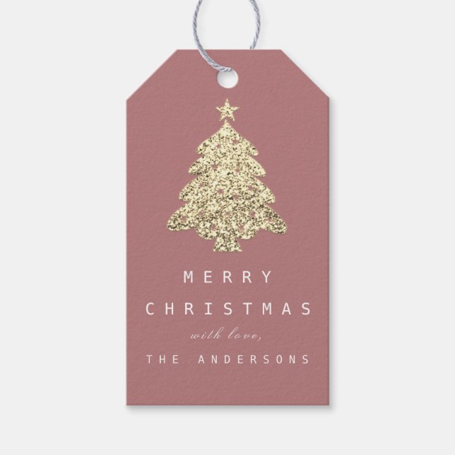 Merry från Helgdag Gift Märkre Guld jul Ro Presentetikett (Framsidan)