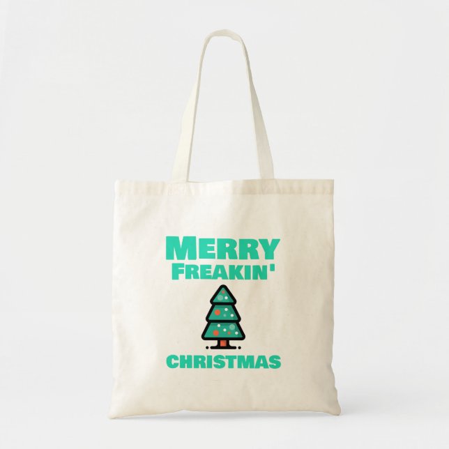 Merry Freakin's jul Tote Bag Tygkasse (Framsidan)