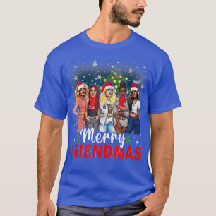 Merry Friendsmas Black Afro African Proud Santa Xm T Shirt