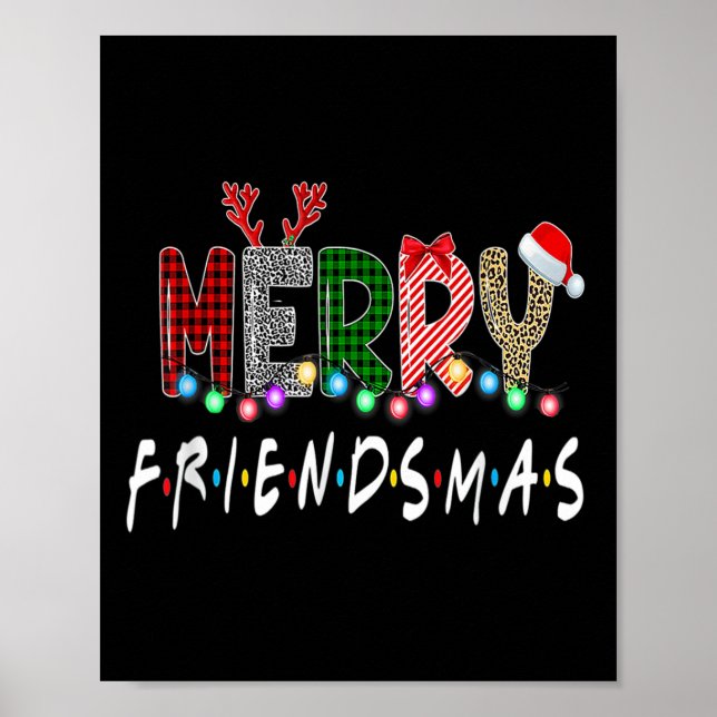 Merry Friendsmas Friends jul Matching Julafton G Poster (Framsidan)