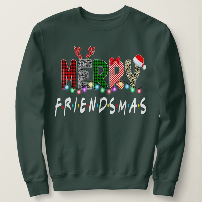 Merry Friendsmas Friends jul Matching Julafton T Shirt (Design framsida)