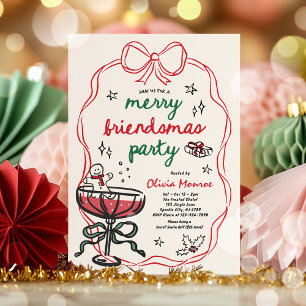 Merry Friendsmas jul Cocktail Julfest Inbjudningar