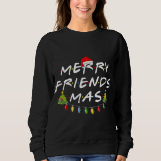 Merry Friendsmas Julgranar Ljus Santa Hat T Shirt