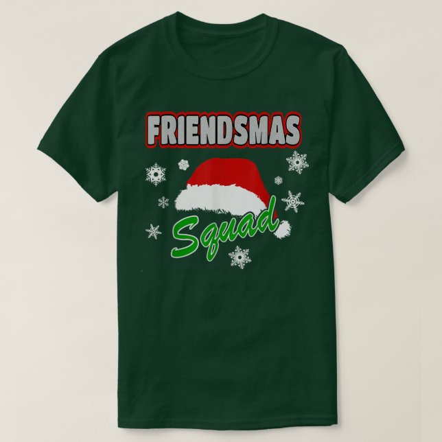 Merry Friendsmas Squad Friends Julafton PartySanta T Shirt (Design framsida)