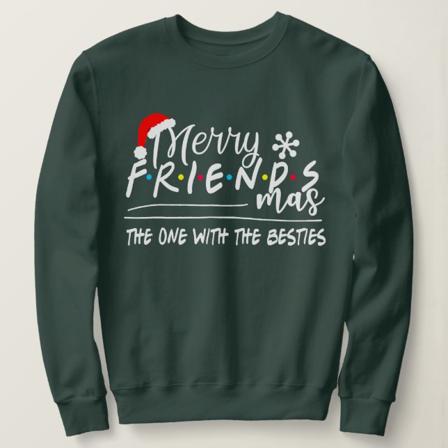 Merry Friendsmas the one with Besties Christma T Shirt (Design framsida)
