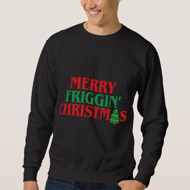 Merry Friggin's jul Funny Ugly juldel Lång Ärmad Tröja (Framsida)