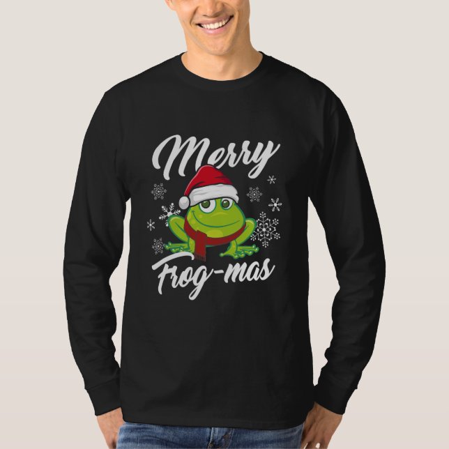 Merry Frog Mas Frog Dekoration Funny Frog Älskare T Shirt (Framsida)