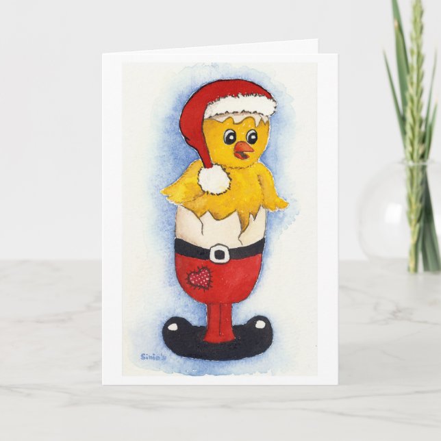 Merry frukost chick helgkort (Framsida)