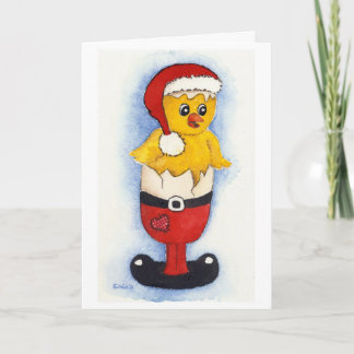 Merry frukost chick helgkort