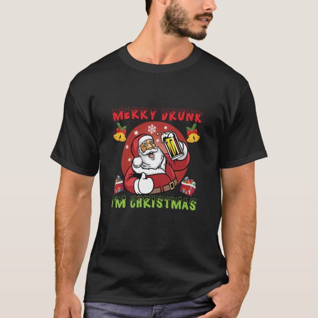 Merry full, jag är jul t shirt (Framsida)