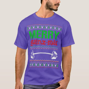 Merry Gainzmas Gym Lyftvikt Lifter Ugly Chri T Shirt