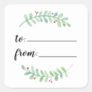 Merry Garland Helgdag från presentbörsen Fyrkantigt Klistermärke