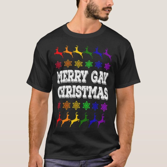 Merry Gay jul, Snöflingor-finansiering av hbt-rena T Shirt (Framsida)