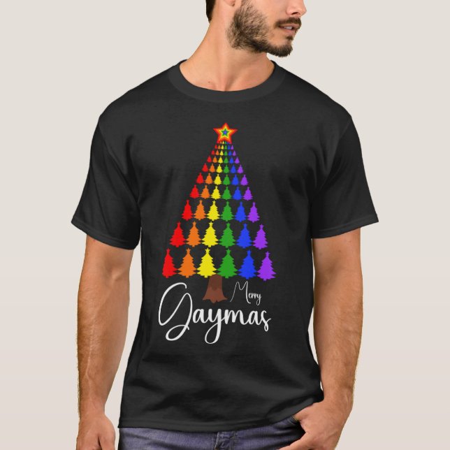 Merry Gaymas-jultomten Human HBT Gay pride T Shirt (Framsida)