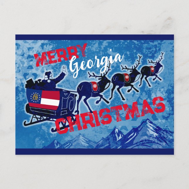 Merry Georgia flagga julvykort Helg Vykort (Framsida)