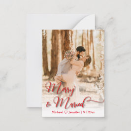 &merry-gift bröllop fotoröd kalligrafi anteckningskort