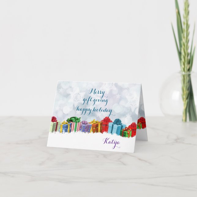 Merry Gift Ge Personlig Snö Surprise Kort (Framsida)