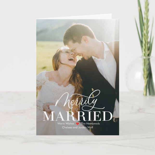 Merry Giftermål Newlyged First jul Card Helgkort (Framsida)