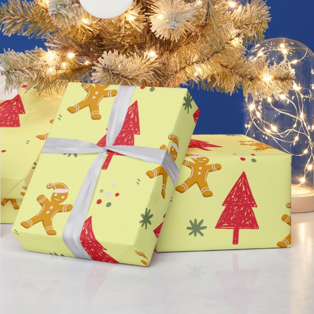 Merry gingertea, Santa Snowflake Julafton träd pat Presentpapper (Helgdagar)