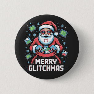Merry Glitchmas Coding Programmer jultomten Knapp