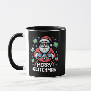 Merry Glitchmas Coding Programmer jultomten Mugg