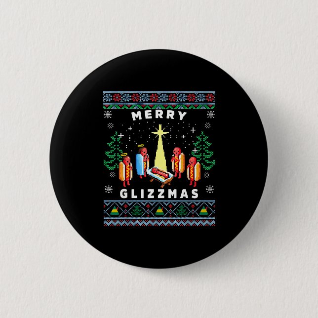 Merry Glizzmas Funny Ugly Christmas Sweater Glizzy Knapp (Framsida)