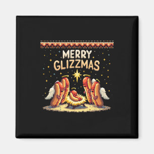 Merry Glizzmas Hett Dog Humor Funny Food Älskare C Magnet
