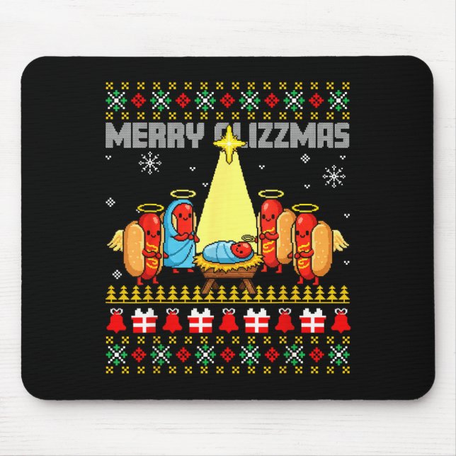 Merry Glizzmas Ugly Christmas Sweaters Hot Dogs Xm Musmatta (Framsidan)