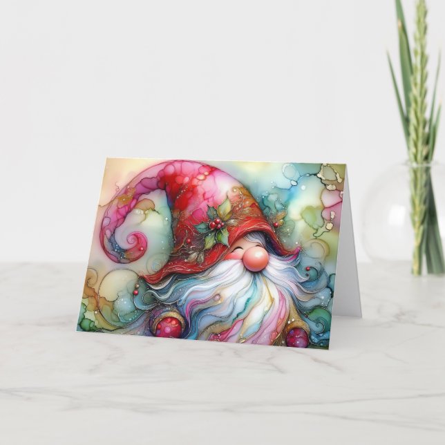 Merry Gnome Christmas Helgkort (Framsida)