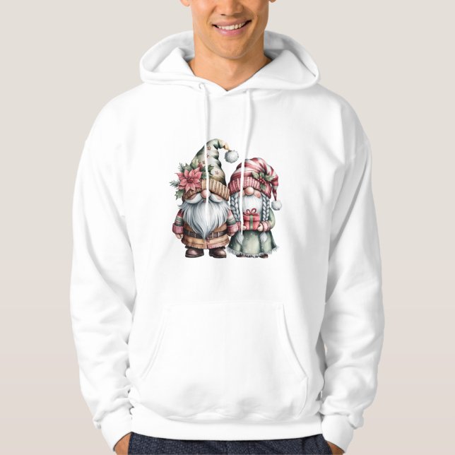 Merry Gnome Hälsning Hoodie (Framsida)