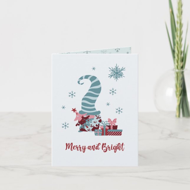 Merry Gnome jul Kort (Framsida)