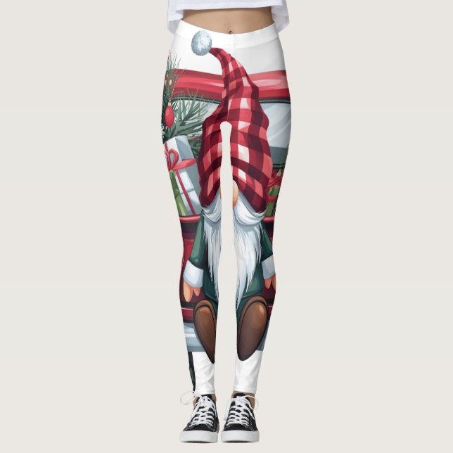 Merry Gnomes med Polkagrisar Leggings (Framsida)