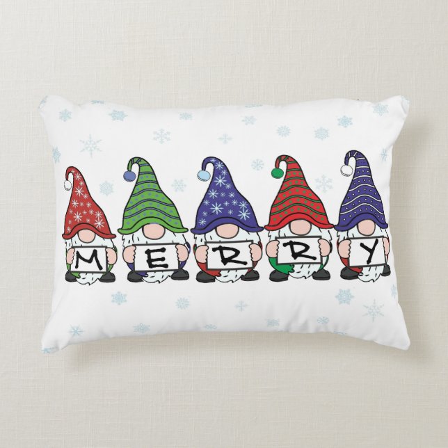 Merry Gnomes Prydnadskudde (Framsidan)