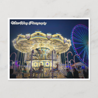 Merry Go Around in Winter wonderland Postcard Vykort