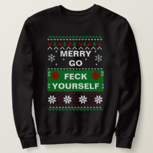 MERRY GO FECK DIG SJÄLVSTÄNDIGT CHRISTMAS SWEATER LÅNG ÄRMAD TRÖJA