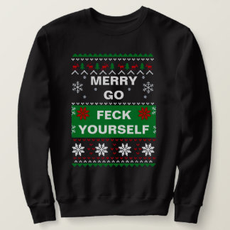 MERRY GO FECK DIG SJÄLVSTÄNDIGT CHRISTMAS SWEATER LÅNG ÄRMAD TRÖJA