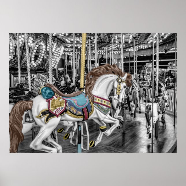 Merry Go Round Carousel Photography Poster (Framsidan)