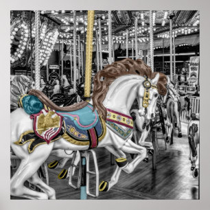 Merry Go Round Carousel Poster