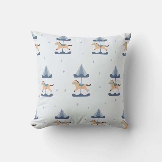 Merry Go Round For Kid & Nursery Baby Throw Pillow Kudde (Framsida)