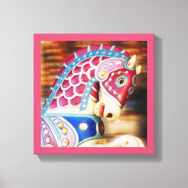 Merry-go-round horse 8 series canvastryck (Framsida)