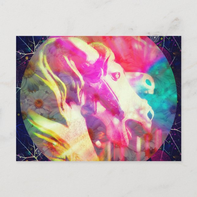 Merry Go Round Horse Digital Art Helg Vykort (Framsida)