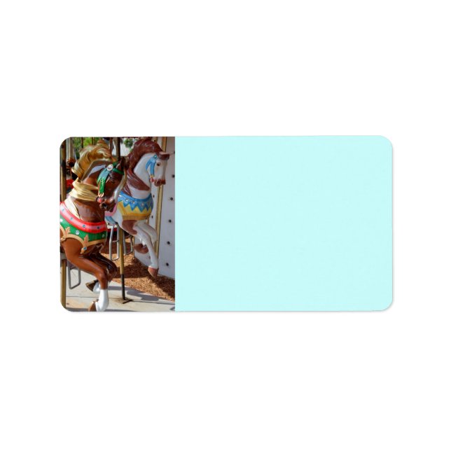 Merry-Go Round Horses Adressetikett (Framsidan)