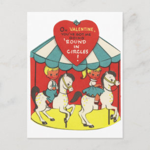 Merry Go Round Valentine Helg Vykort