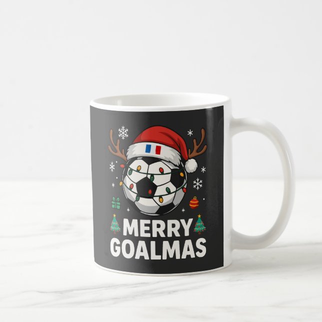 Merry Goalmas France - Funny Soccer Christmas Kaffemugg (Höger)